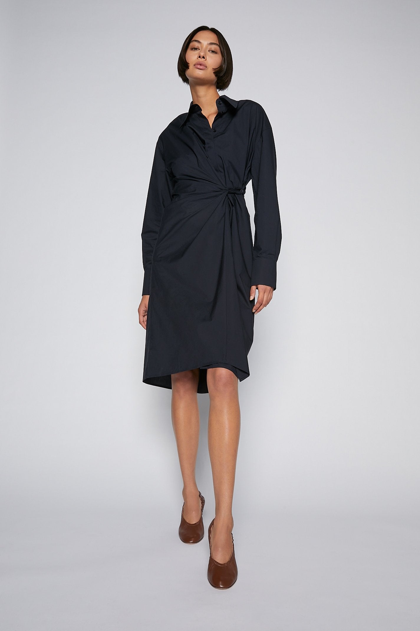 Cotton Wrap Dress Navy – Scanlan Theodore US